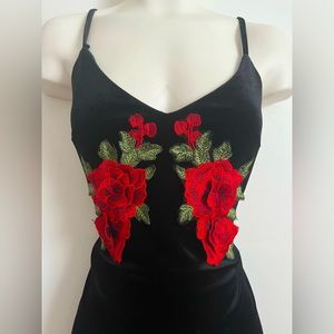 Vintage sexy suede flower dress